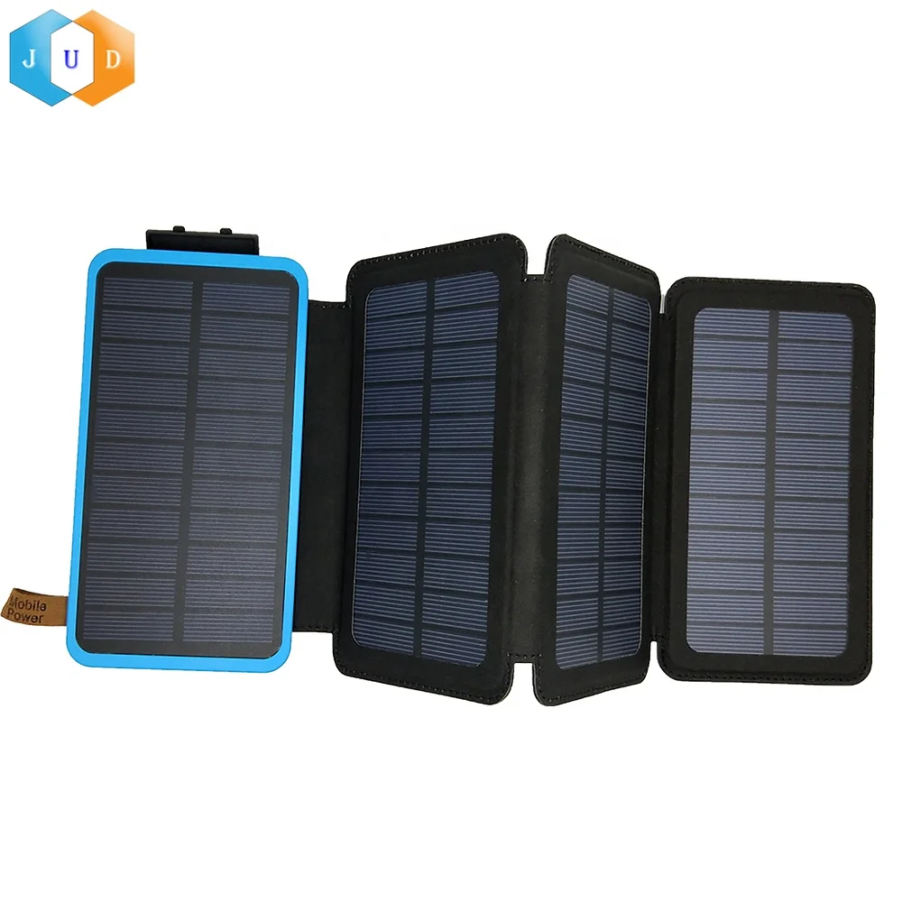 2022 New Outdoor Portable 2 Panel Foldable Backpack Solar 10000Mah Power Bank Charger for Mobile Phone