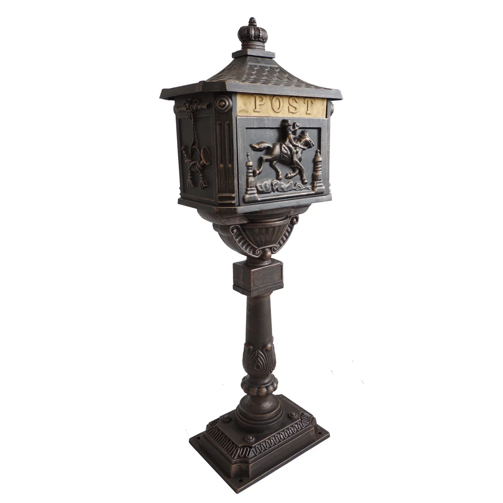 Brown Colour Cast Aluminum Mailbox CF-M-05 From Chengfeng