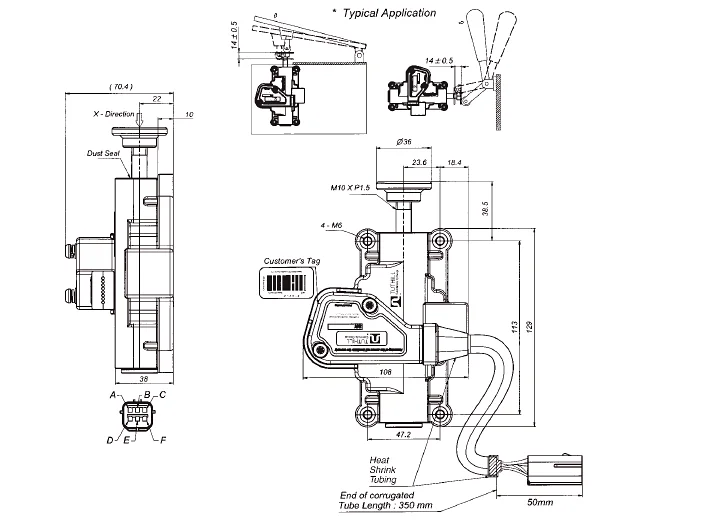 electronic accelerator pedal with hall sensor