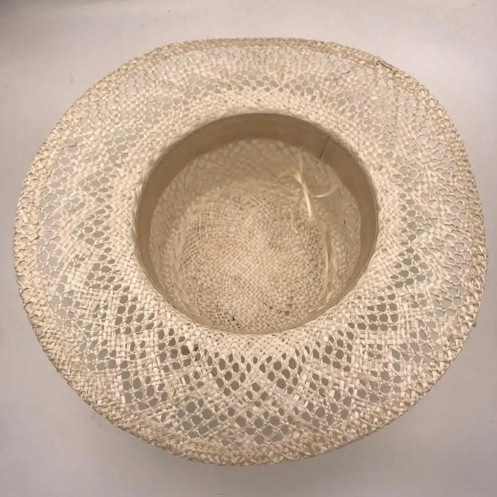 durable antique farmer natural straw hat unisex real natural glass high quality Sisal hemp grass hats
