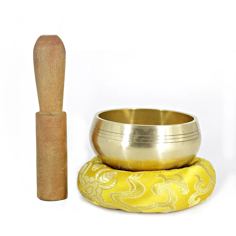 For Yoga Meditation and sound cure The Small Gloden Tibetan Singing bowl