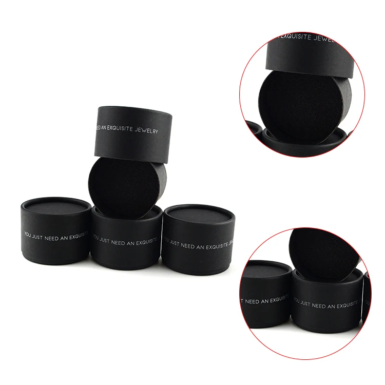 2017 Hot sale black round paper boxes cardboard cylinder box with lids
