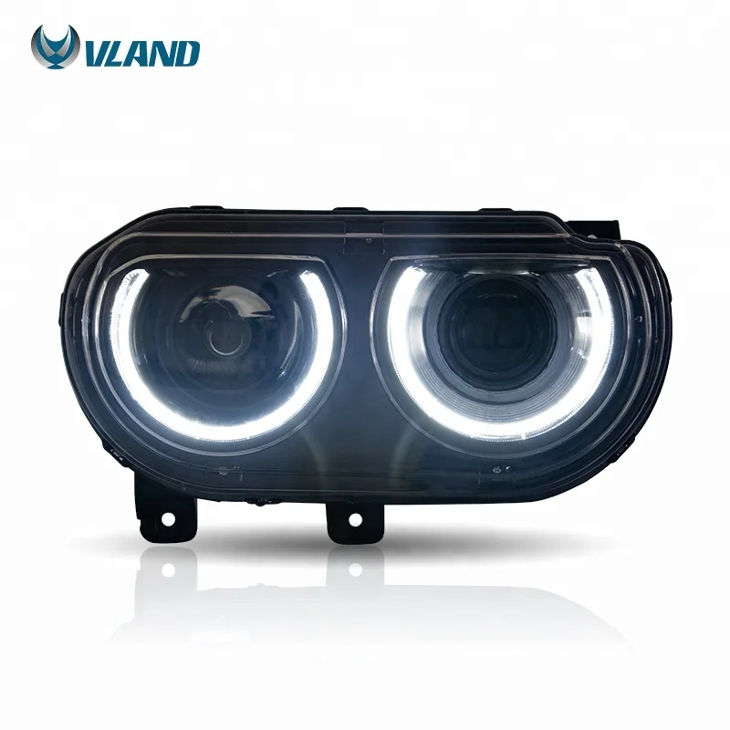 VLAND sequential manufacturer led headlights 2008-2014 SRT R/T modified headlight For dodge challenger