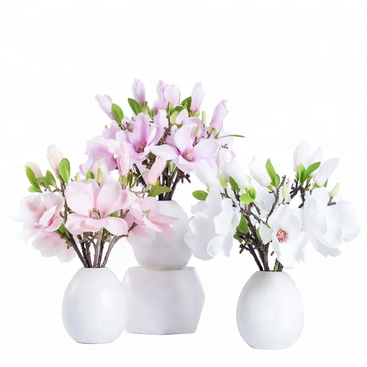 Wholesale cheap short faux silk colorful magnolia flowers artificial flowers for decoration