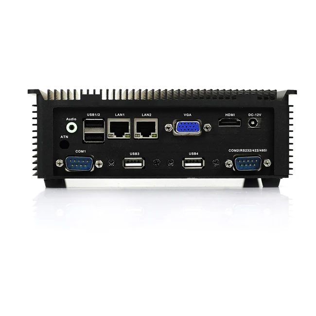 PesComm dual cores atom N2800 small linux Din Rail Fanless Compact pc with 4*RS232, 4G/3G build in