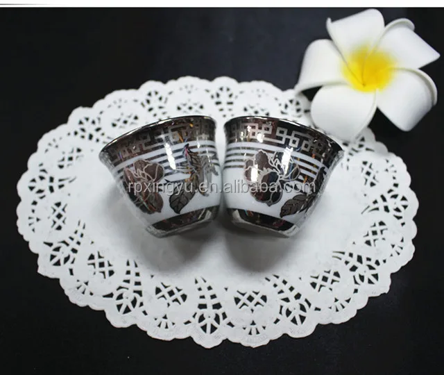 Wholesale arabic cheap cawa cup, gold plated tea set, arabic tea cup set
