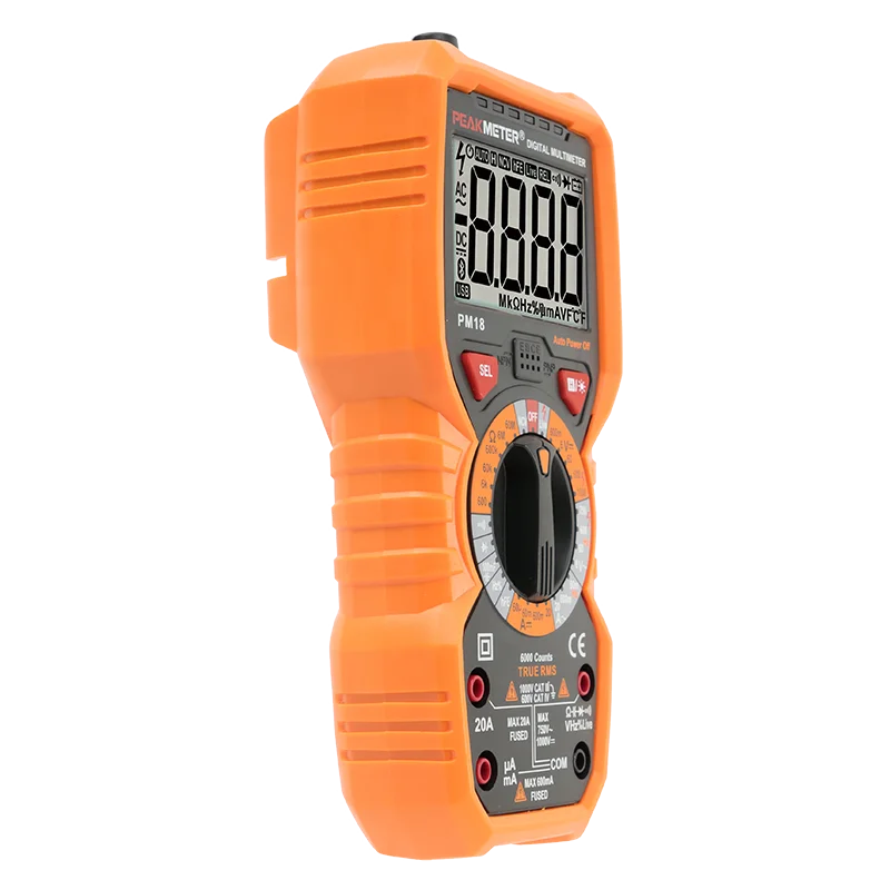 Peakmeter PM18 Trms multimeter True RMS Handheld Digital AC / DC Voltage Resistance Measurement