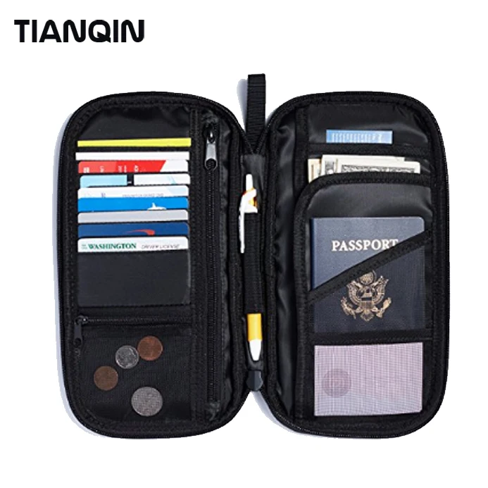 Fashion Multi-purpose RFID Business Card Organizer Travel Wallet Passport Holder Bag