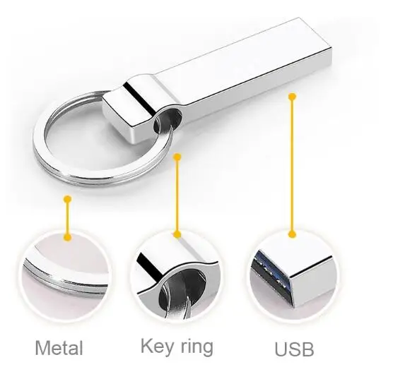 Mini Custom metal USB stick with keychain
