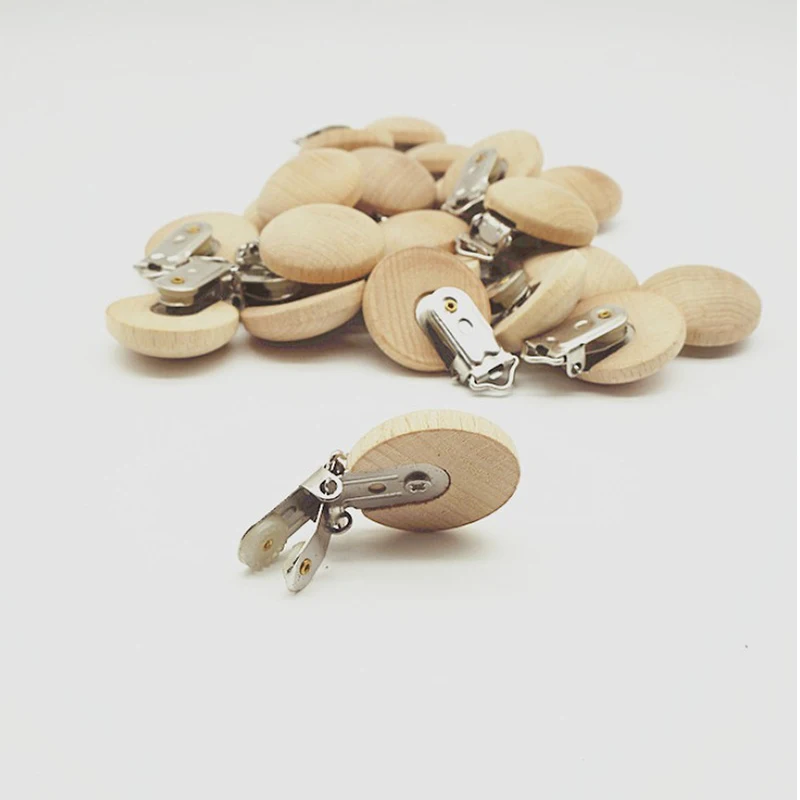 
Metal Wooden Baby Pacifier Dummy Clips Infant Soother Clasps Holders Accessories 