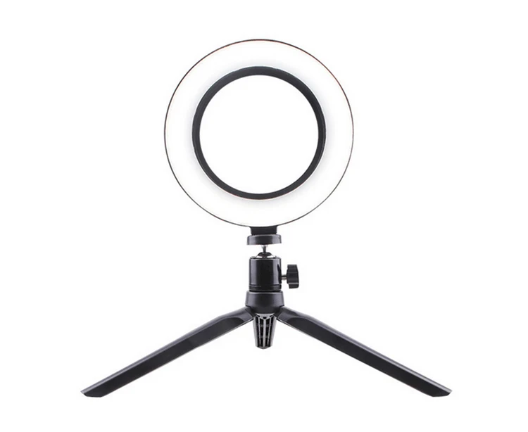 Photography LED Selfie Ring Light 16CM/26CM Dimmable Camera Phone Ring Lamp With Table Tripods For Makeup Video Live Studio
