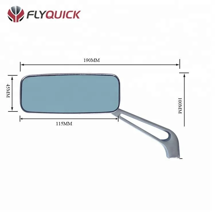Высококачественное универсальное черное алюминиевое прямоугольное зеркало заднего вида для мотоцикла