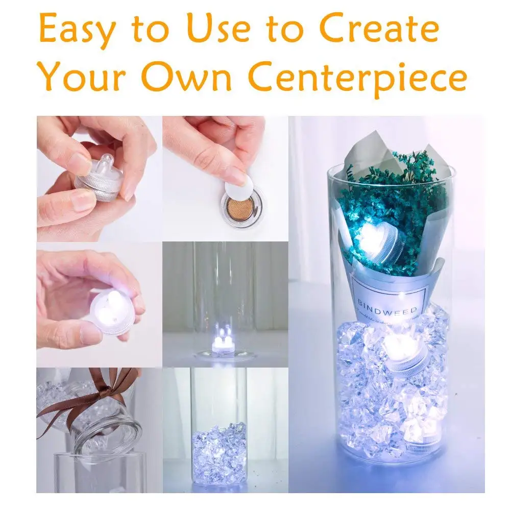 New Kitosun Crystal Lights Underwater Pool Lights for Centerpieces Wedding Party Holiday Event Decoration