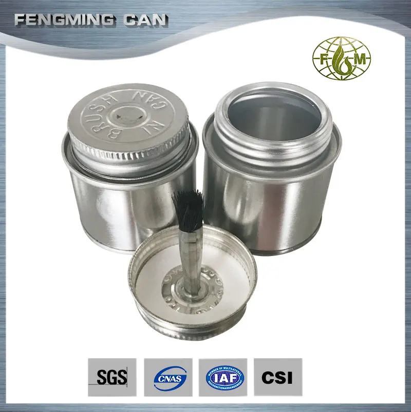 50ml 2 oz container glue tin cans,1/64gallon pvc solvent cement cans with applicator brush