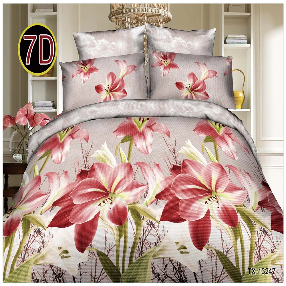 3d print 100 polyester fabric double brushed microfiber bed sheet for home textile bedding fabric wholesaler