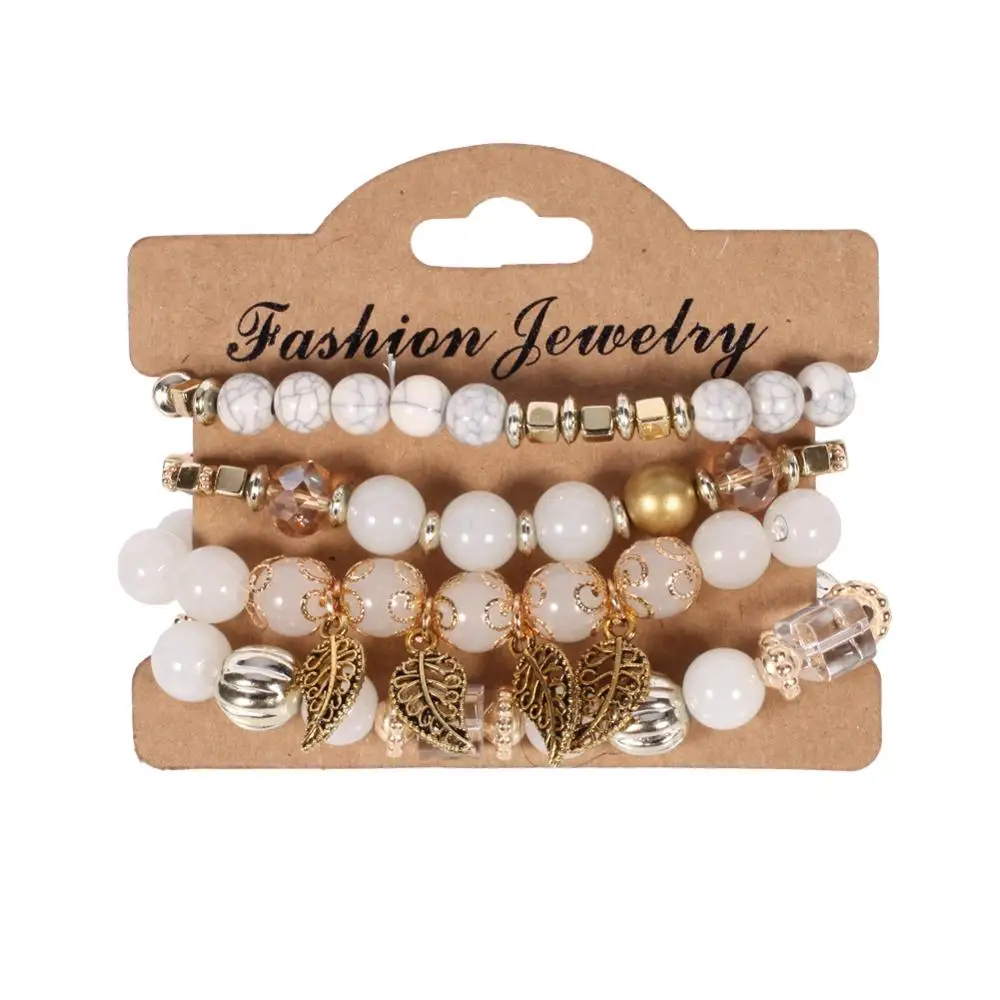 Fashion Women Vintage Jewelry Multilayer Cheap Beaded Bracelet Tassel Wrap Handmade Friendship  Beads Bracelets For Gifts