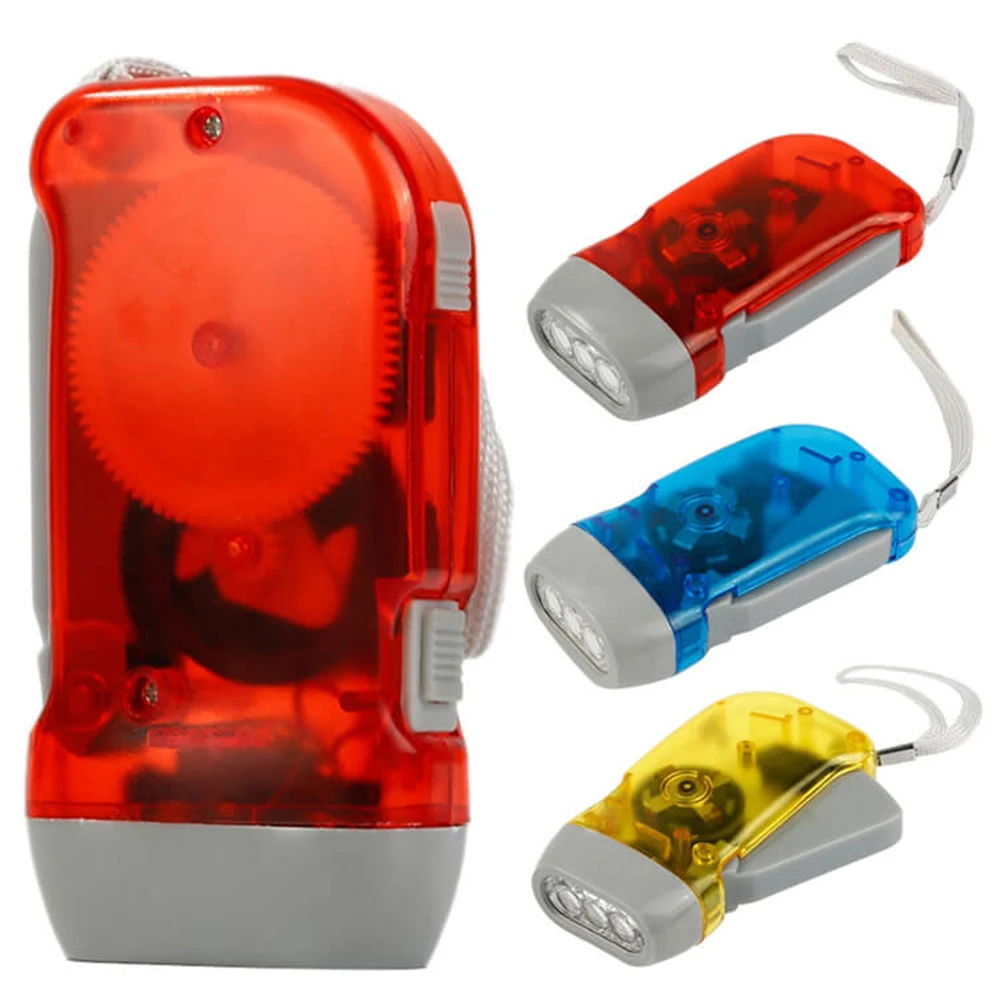 Hand Crank Torch Dynamo Camping Pressing LED Flashlight