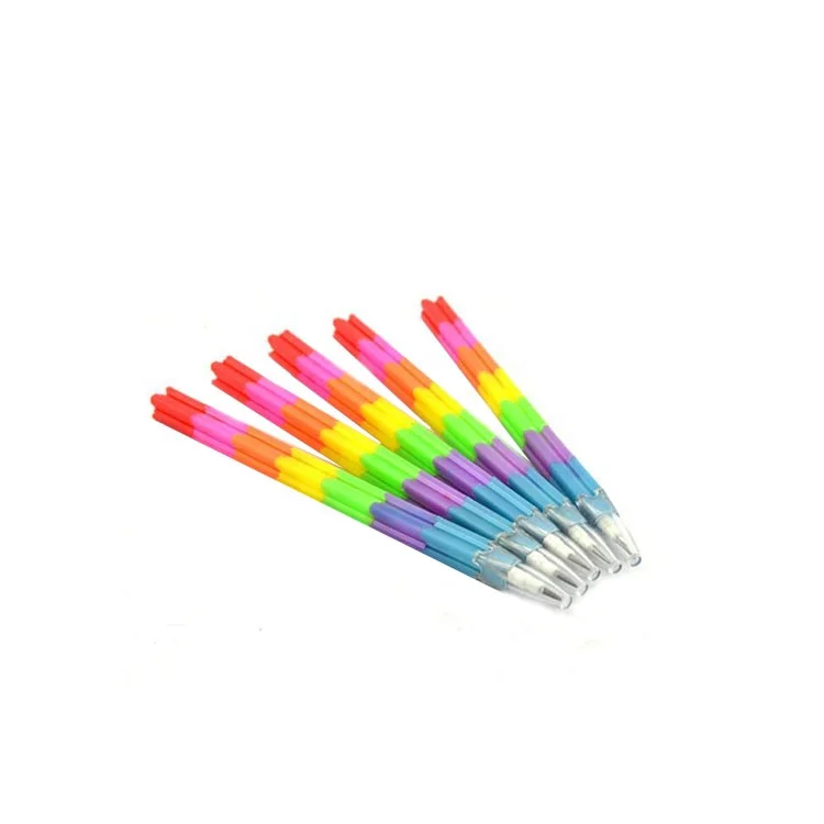 Wholesale cute rainbow stationery plastic hb pencil pen for promotion