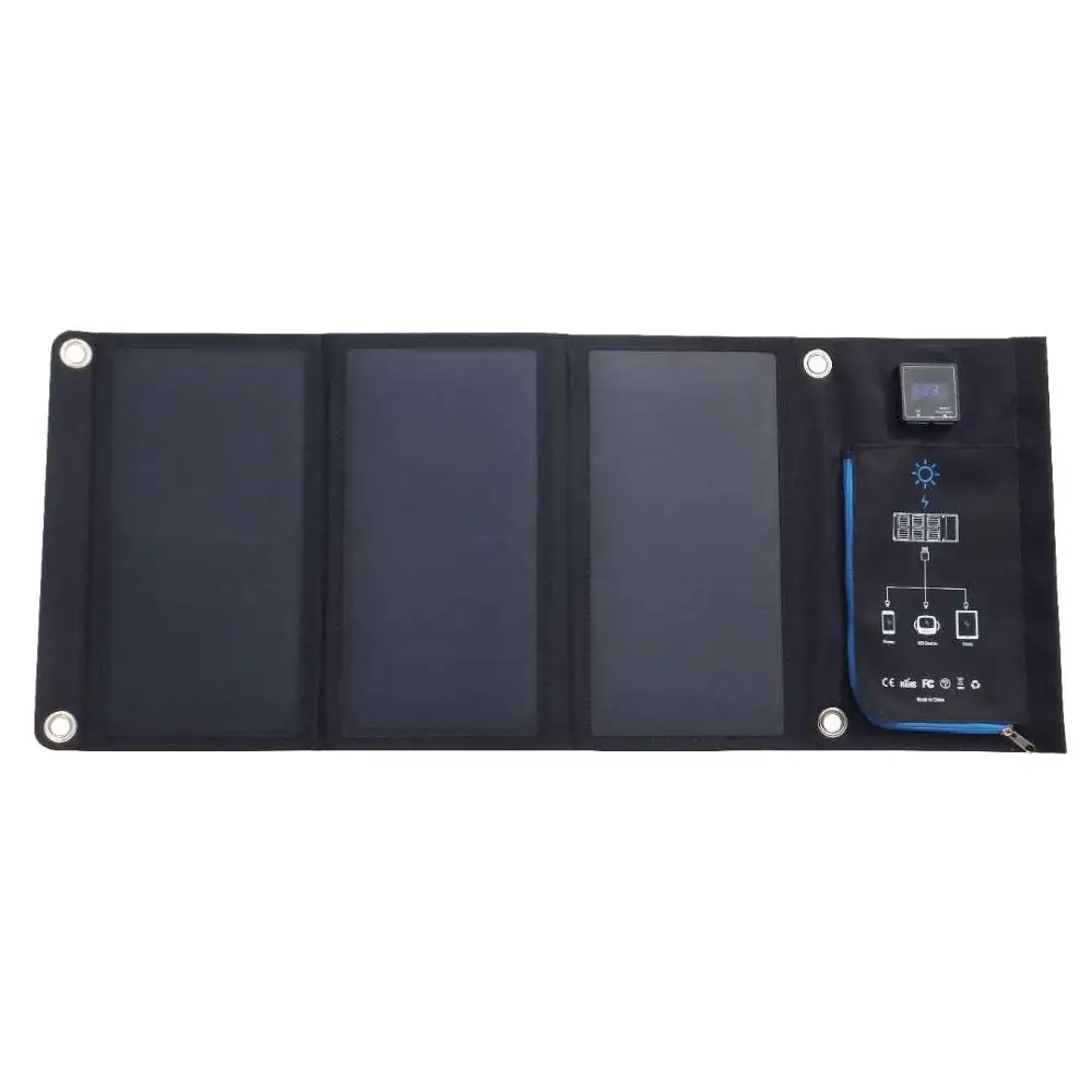 Amazon best selling Sunpower foldable Dual USB 21 Wattage solar panel charger for mobile phone
