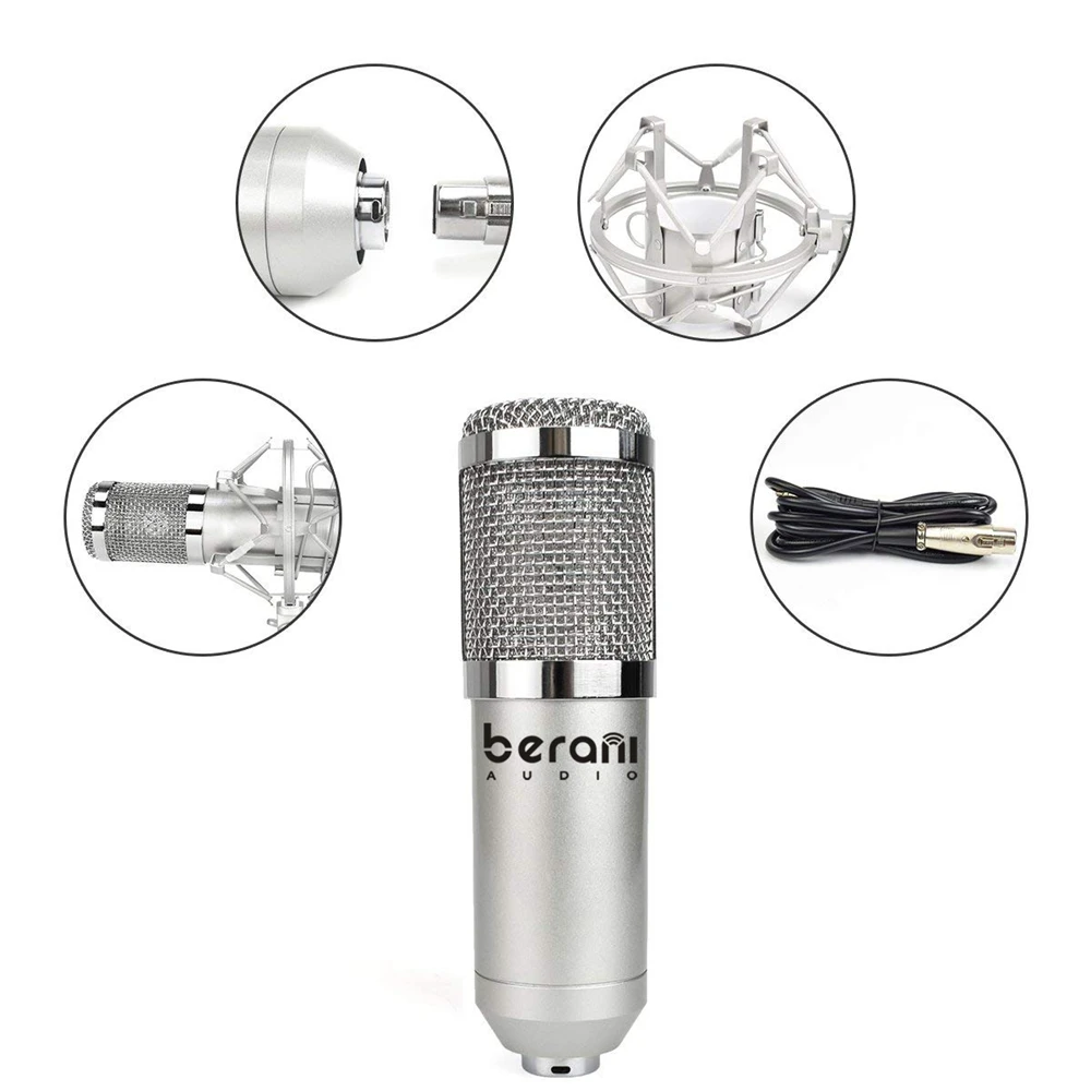 BM700PP Bm 700 Podcast Studio Recording Electret Condenser Tube Pc Microphone Professional Set Singing Wired 30 Hz - 20 KHZ