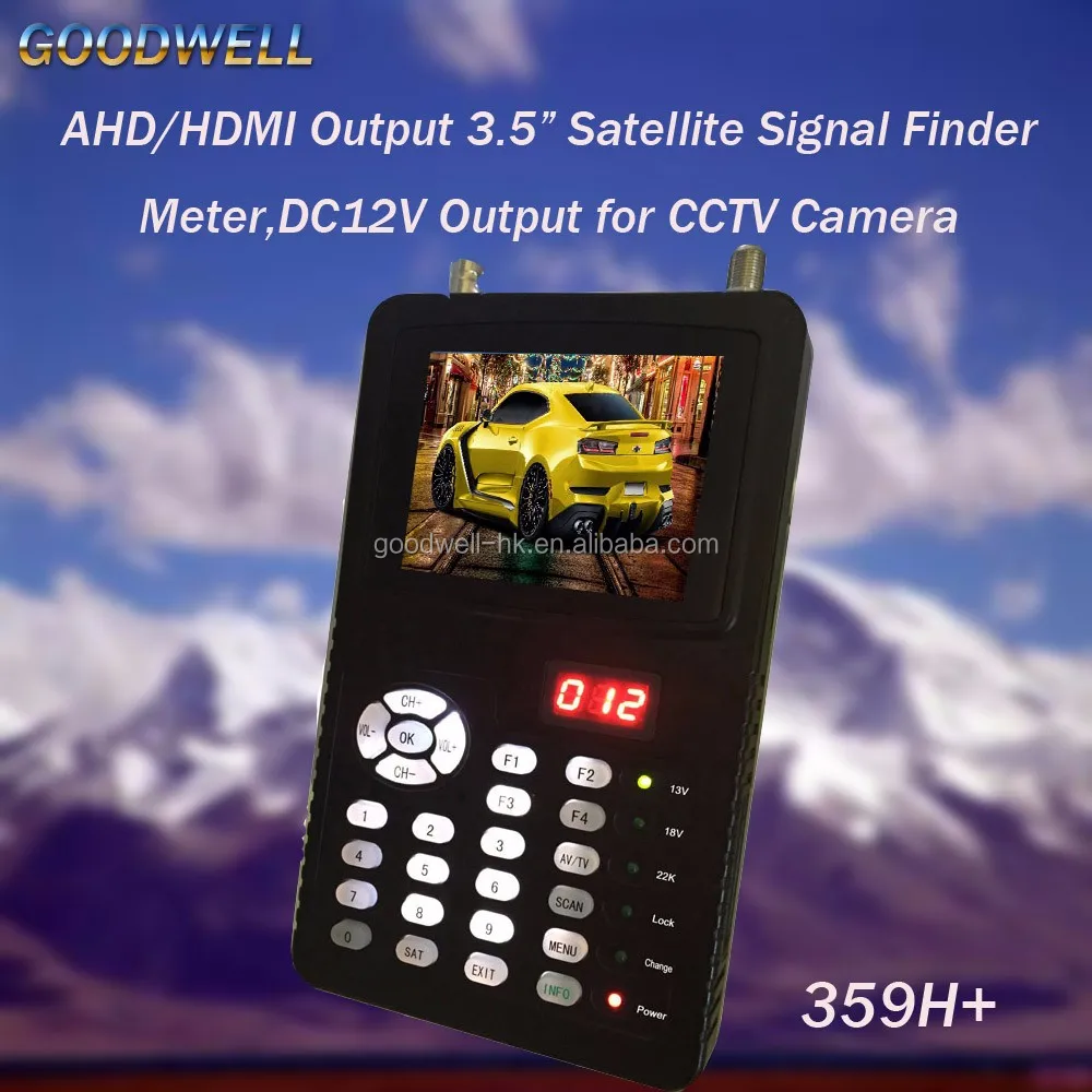 DC12V Output Handheld 3.5 Inch Digital Satellite Signal Finder Meter support AHD/TVI/CVI CCTV Camera Tester