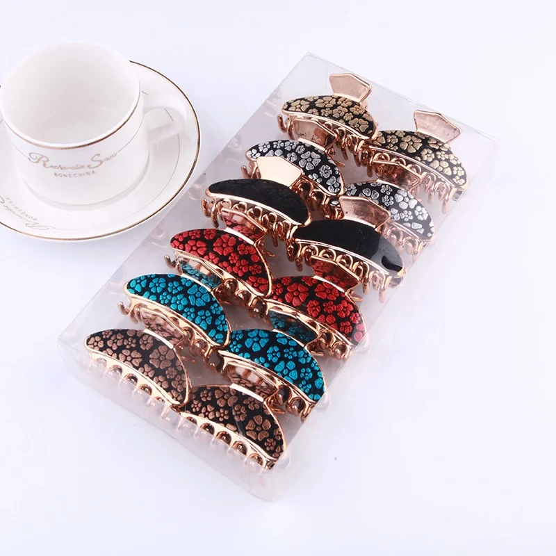 Women Plastic Spotted Animal Print Hair Clip  Hair Claws