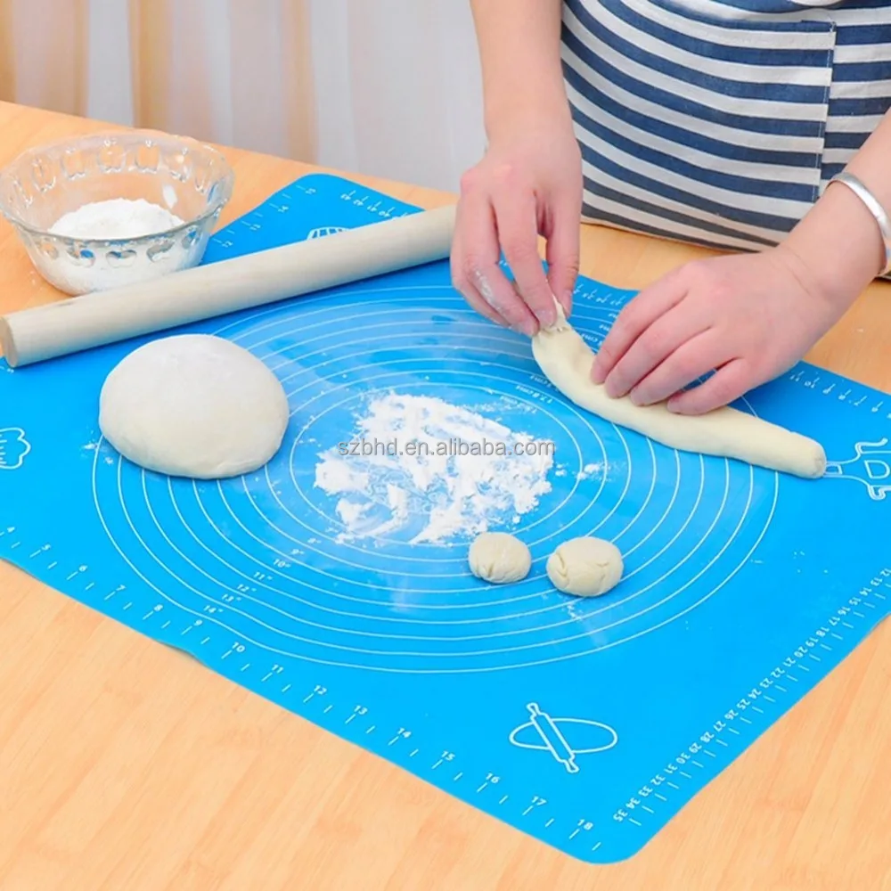 Durable Non-stick Silicone Baking Mat Dough Pastry Rolling Mat Food Grade Silicone Pastry Mat with Measurements
