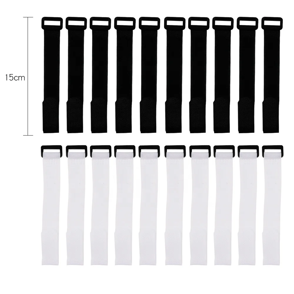 
2019 Newest design colored black /white 20*2cm tie / strips / band Loop Cable Organizers 