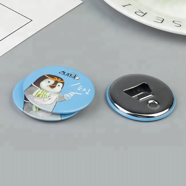 Fridge magnet bottle opener,  tin badge metal alloy bottle opener with magnet
