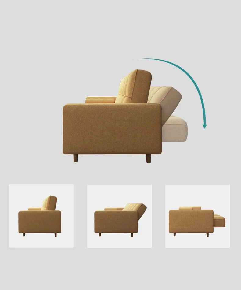 Modern simple sofa bed convenient upholstery square lattice sofa for living room
