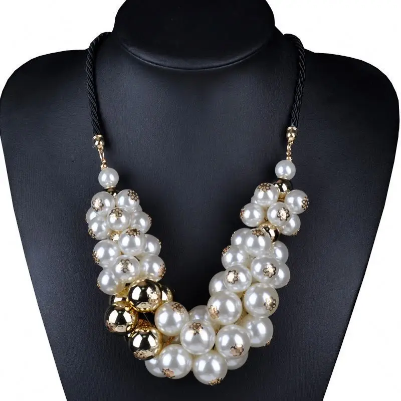 Модное ожерелье с жемчужным кулоном и черной лентой, идеальные ювелирные аксессуары для женщин и девушек