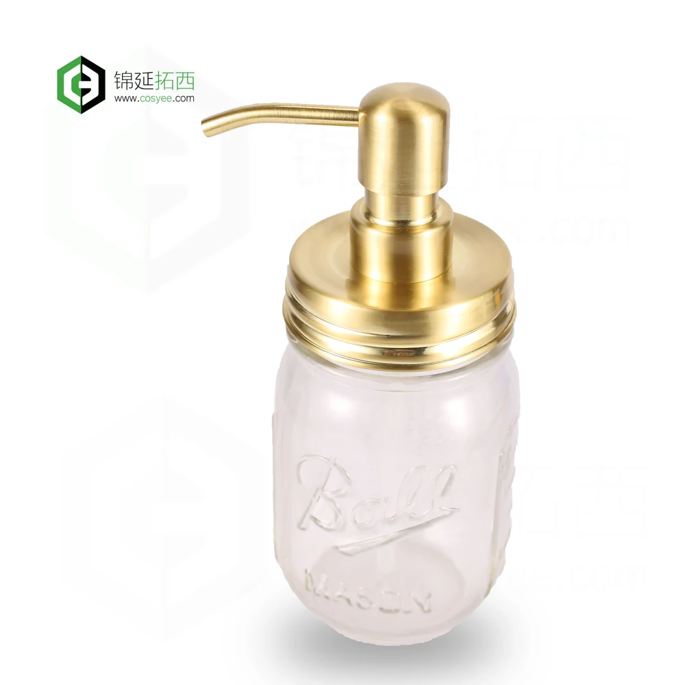 Дозатор для жидкого мыла и лосьона с золотым покрытием для замены