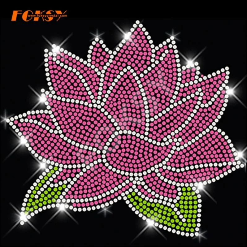 Beautiful Flower Hot Fix Rhinestone Iron On Transfer Motif
