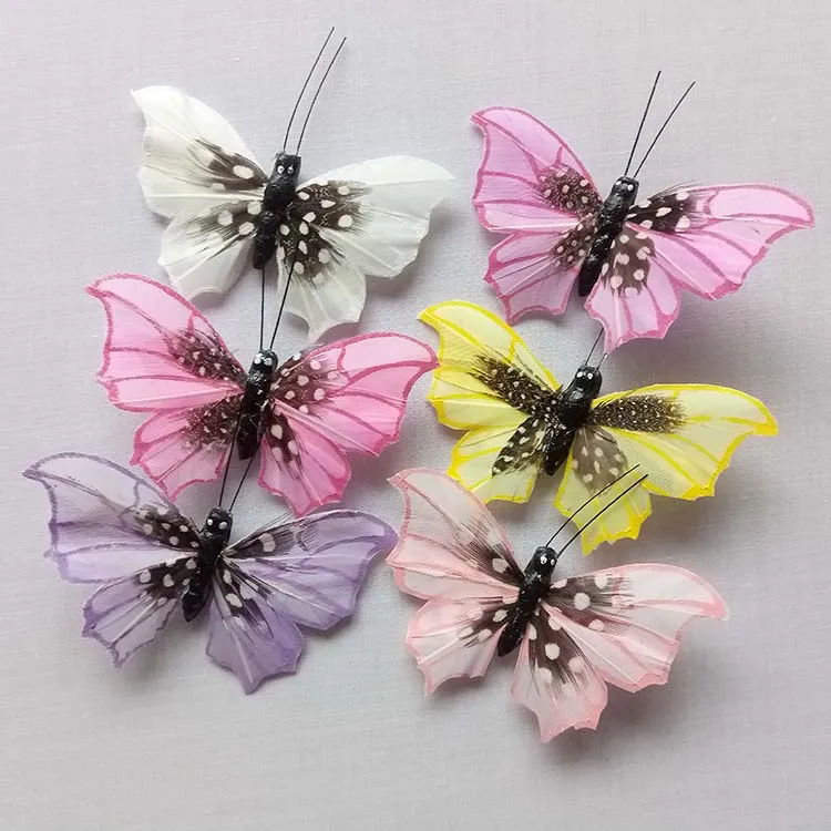 Реалистичные перьевые бабочки, реалистичные Свадебные украшения