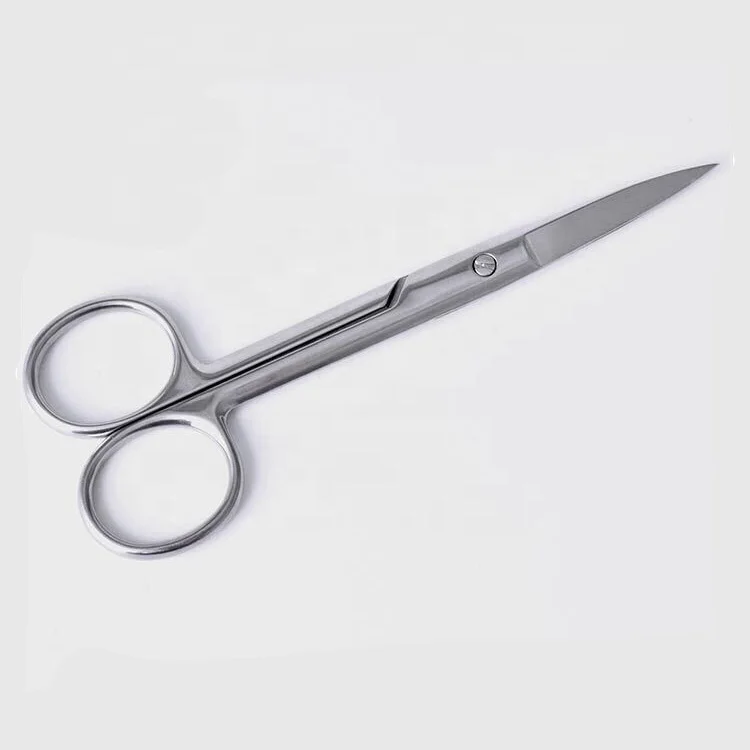 Russian Precise Surgical Stainless Steel Grooming Straight Long Blades Nail False Eyelash Eyebrow Beard Hair Cutting Scissors