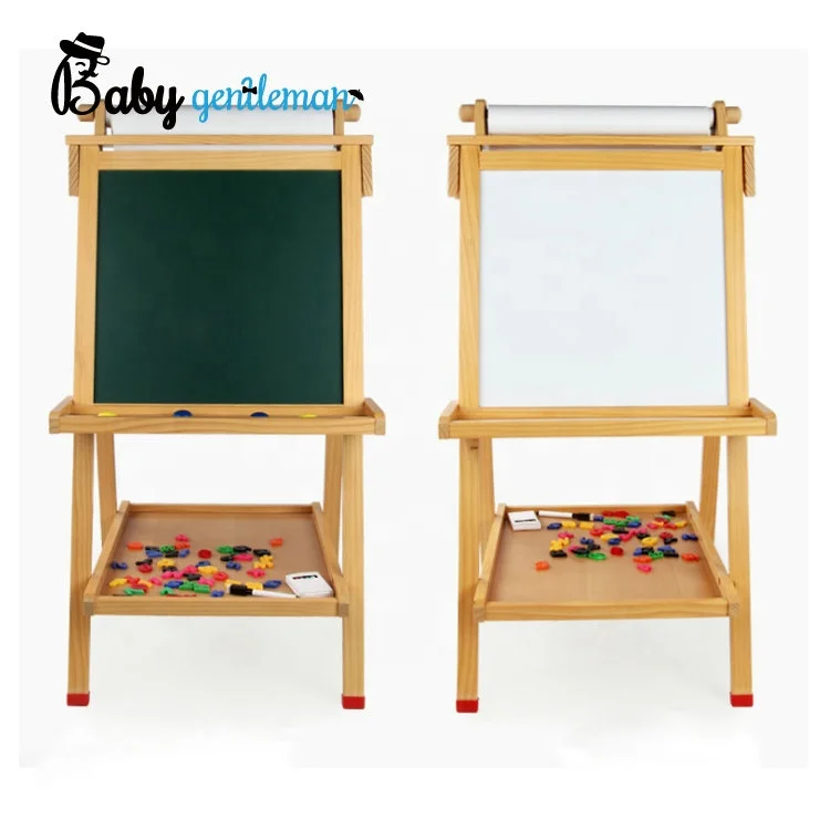 High quality educational double sided easel wooden drawing board for kids Z12128B