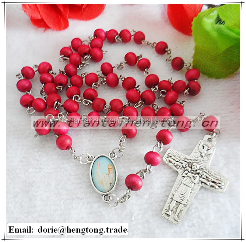 Pope Francis scent rosary with jesus christ crucifix cross packing by plastic box