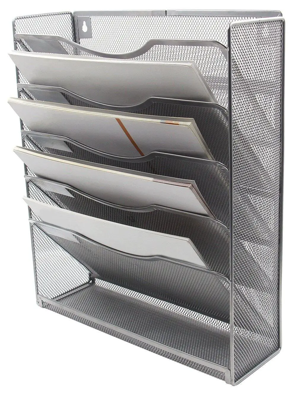 Mutil-function hanging wall mount mounted office school home file metal mesh magazine wall organizer