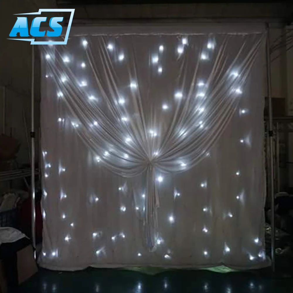 White light black led curtain for wedding stage backdrop for dj booth display from lights