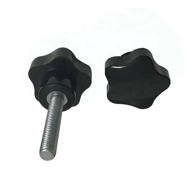 High quality Customized Plastic ABS nylon Lobe knob Female and Male handle knobs steel stem and brass insert