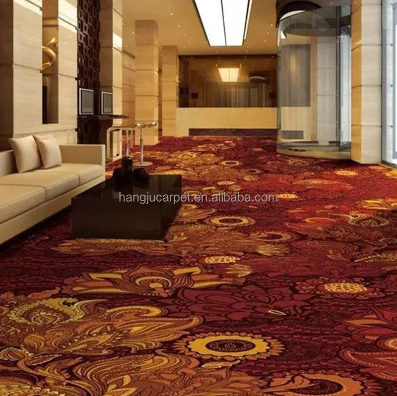 Hotel Nylon Printed Red Ballroom and Restaurant Stocks Carpet MH-1007
