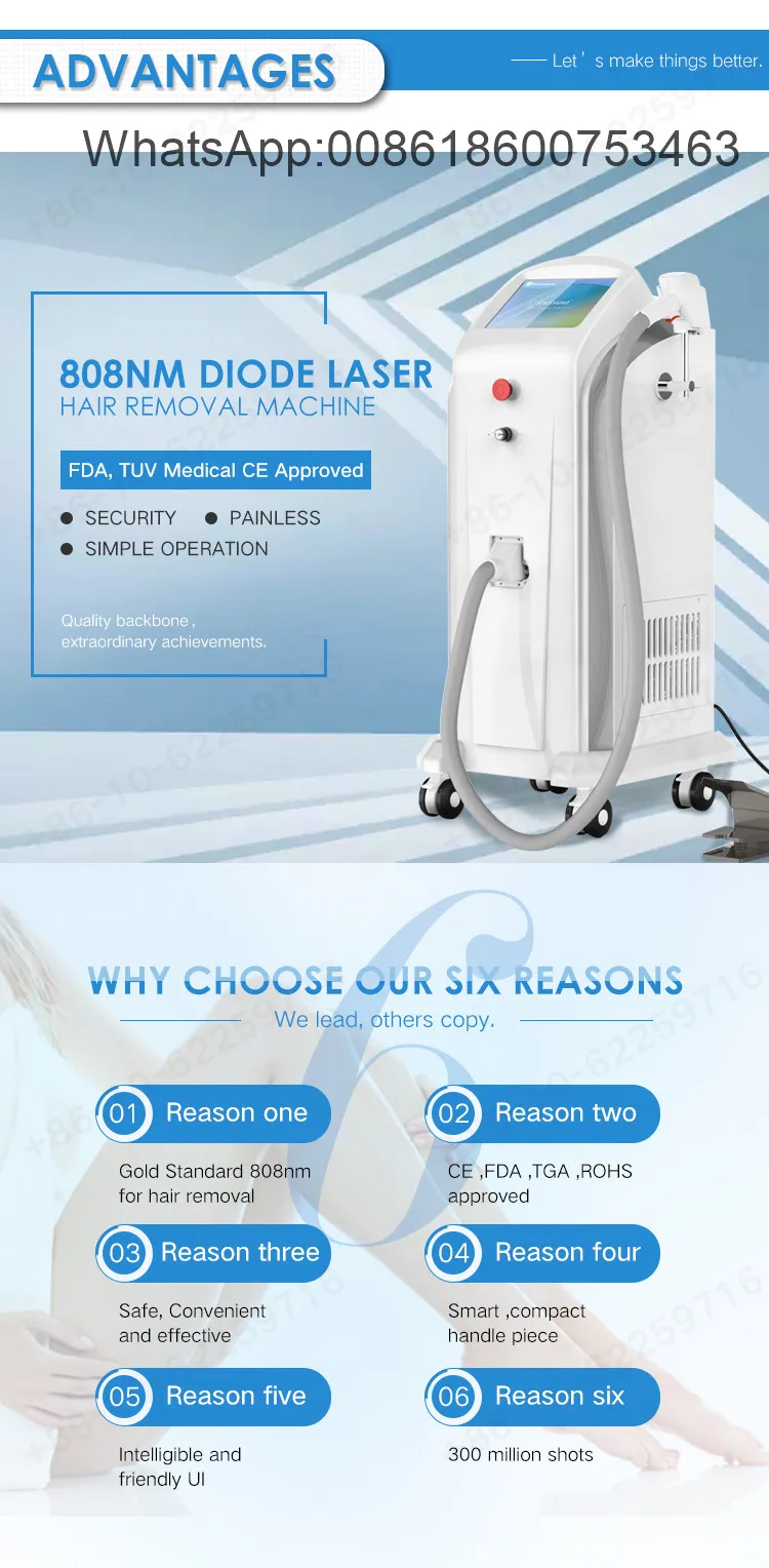 laser hair removal 40millions laser flashes, strong lasting time, 755 808 1064 three in one painless hair removal