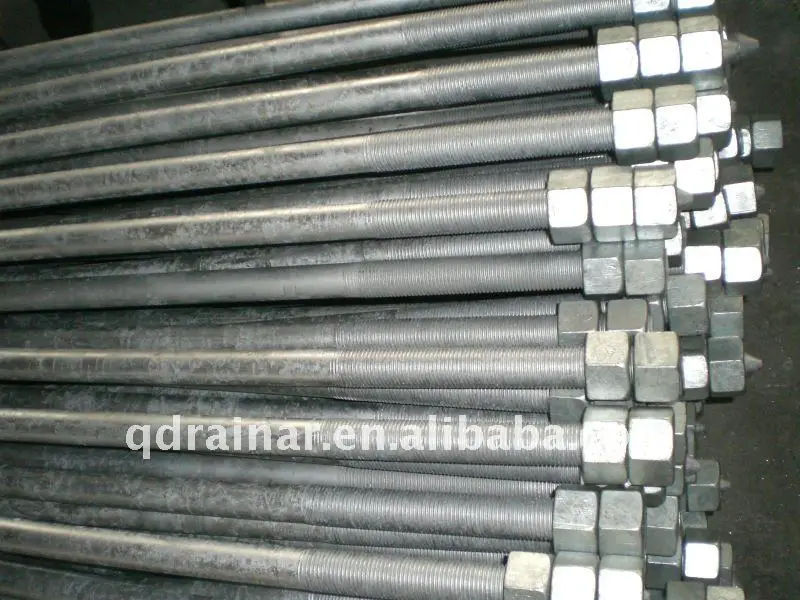 finished as hot dip galvanized  steel 1045 grade 8.8  threaded anchor bolt