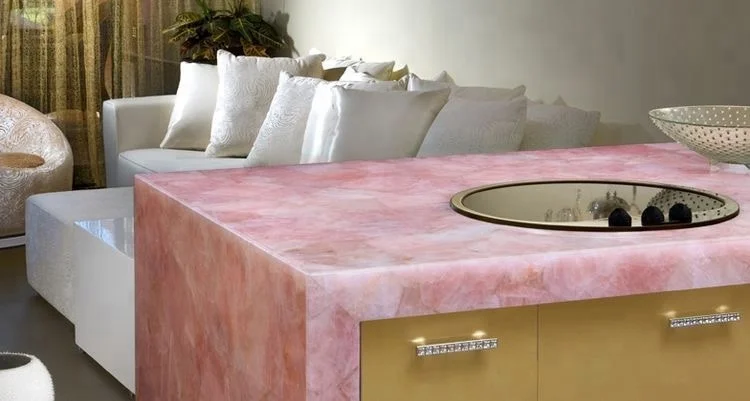 
quartz crystal china suppliers Interior Wall decoration natural rose crystal quartz slab 
