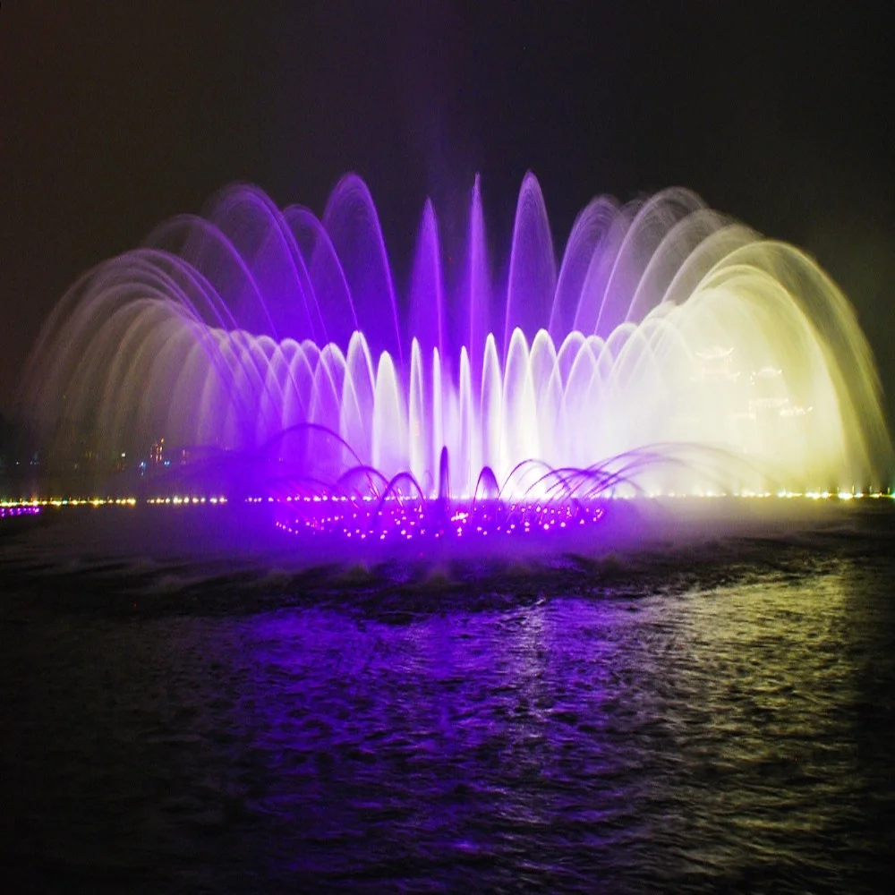 Large Outdoor Magic Decorative Lighted  Music Dancing Water Fountain On The Lake