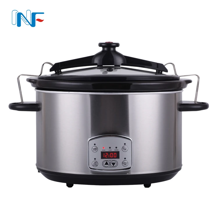 Replacement Stoneware Crock Pot Hinged Lid Digital Electric Extra Large Capacity Manual Oval 7 Quart Cheap on Sale Slow Cooker