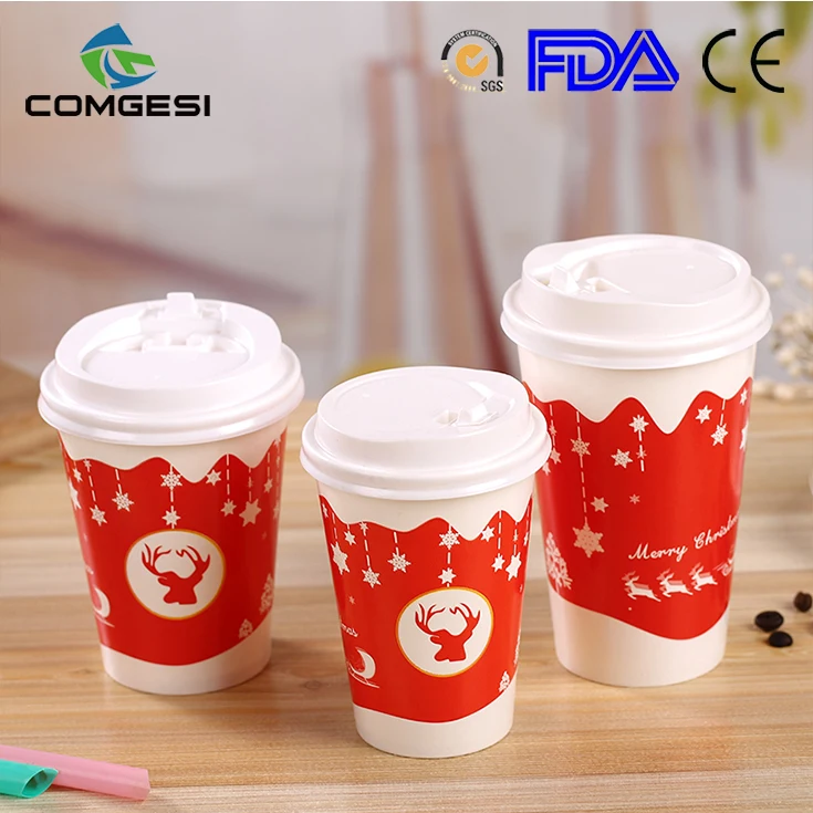 biodegradable colorful new design free sample logo printed food paper cup wholesale factory price with lid sleeve cover