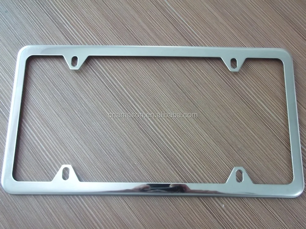 Stainless steel 304 US standard Polished license plate frames mirror coating license plate frame