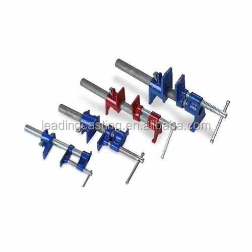 
OEM cast iron frame with I-beam design and plated threaded screw wood embossment carve Pipe Clamp Woodworking Tools 