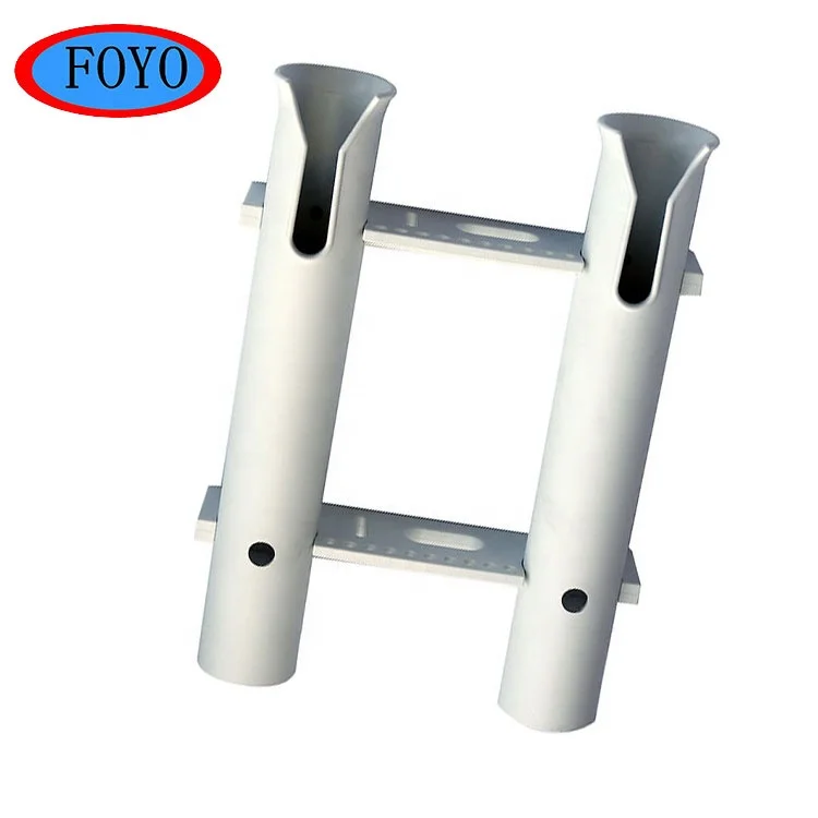 
White Plastic 2 rack tube rod holder for boat and yacht 